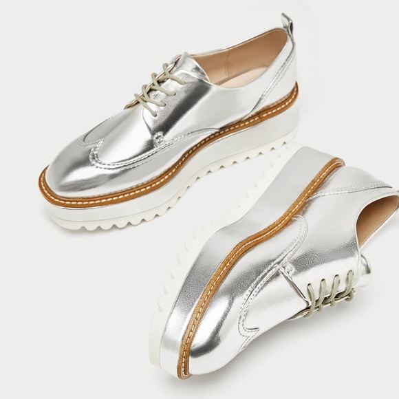 Zara | Shoes | Zara Silver Track Sole 